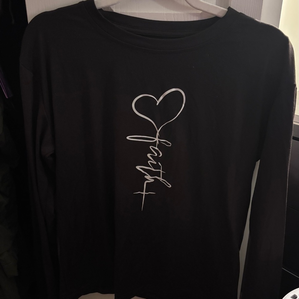 SHEIN Brown Top with White Heart